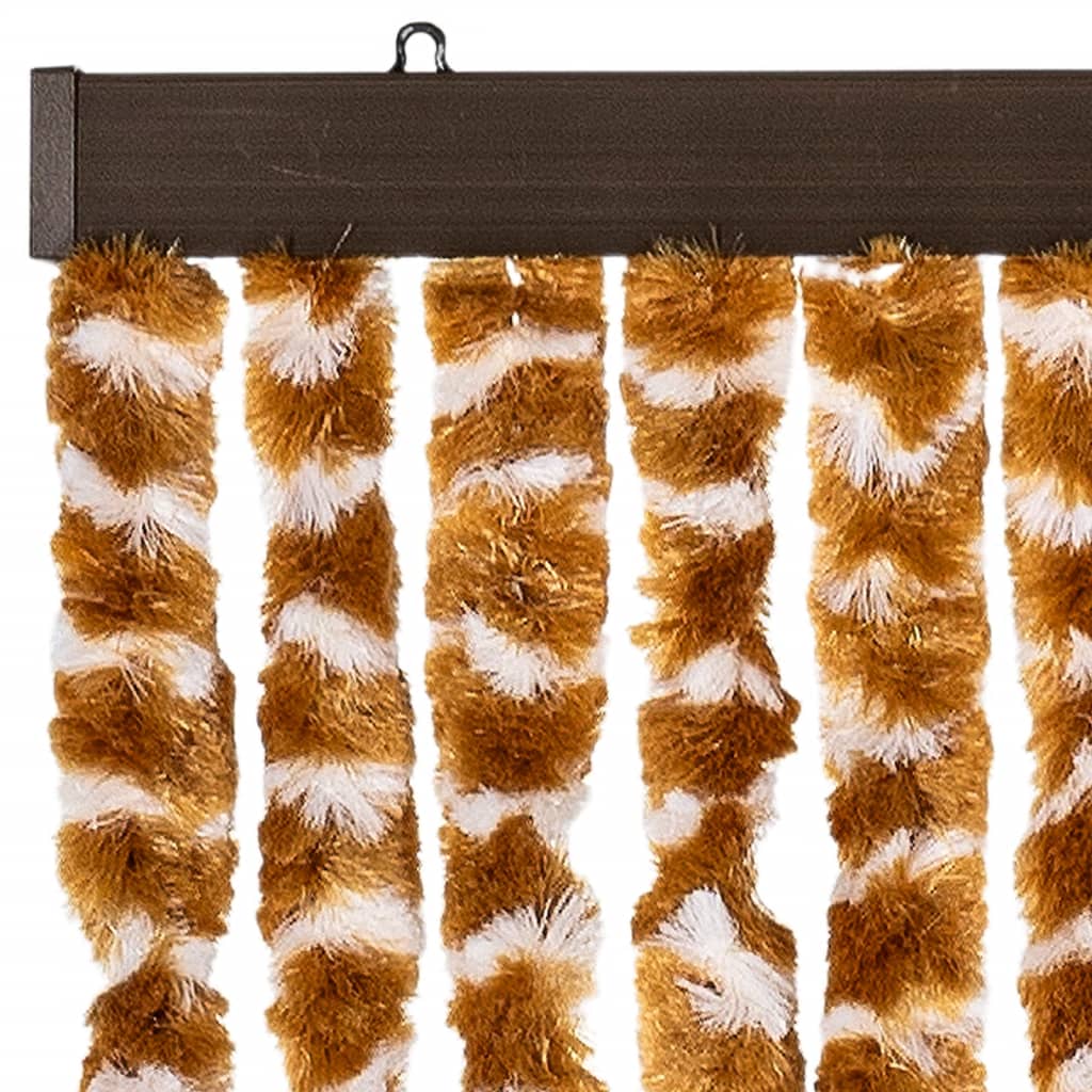 Fly Curtain Ochre and White 90x200 cm Chenille